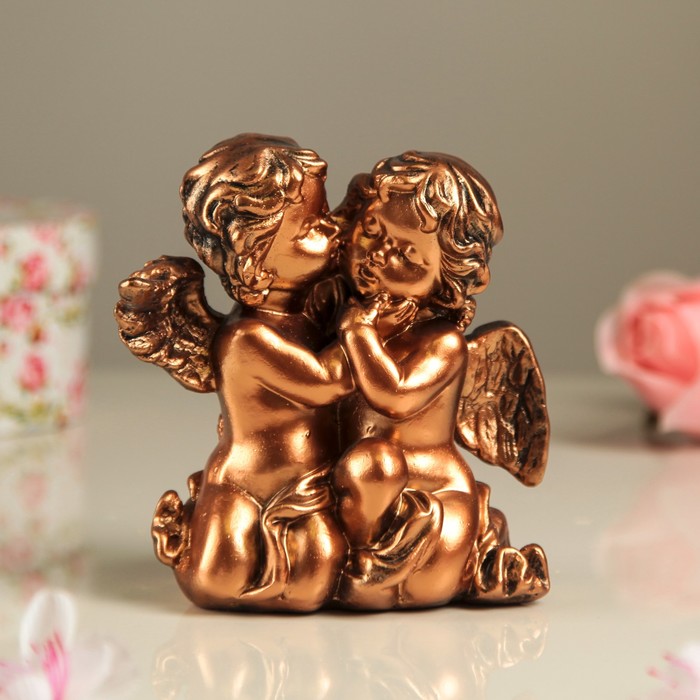 Статуэтка "Пара обнимающихся ангелов" малая, бронза
