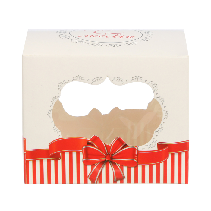 Коробочка для капкейка «С Любовью», 7 х 9 х 7,5 см