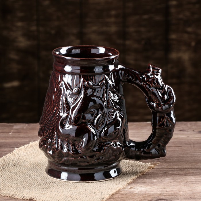 Кружка пивная "Рыбак", глянец