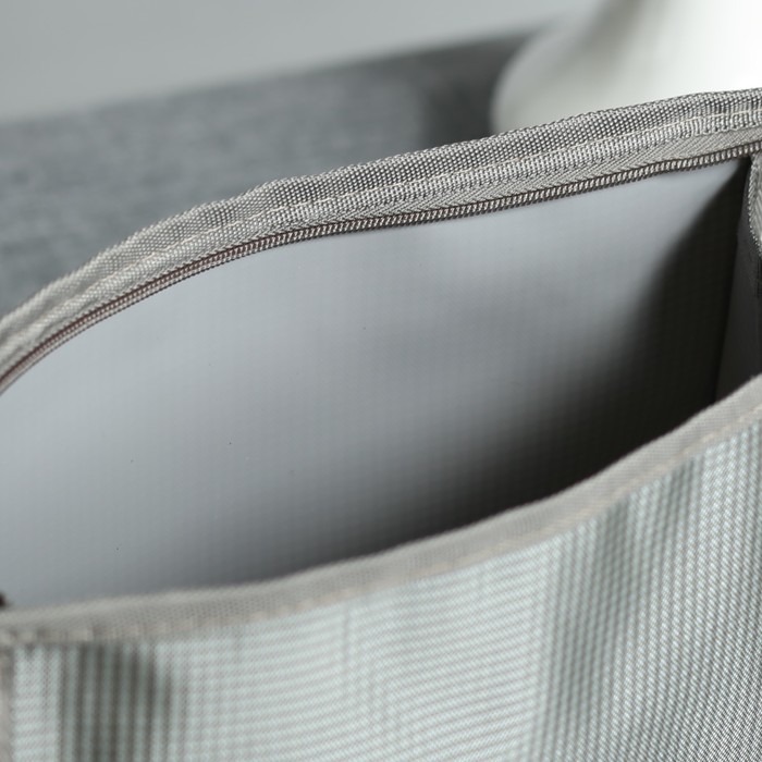 Набор косметичек 2 в 1 «Клетка», отдел на молнии, цвет серый