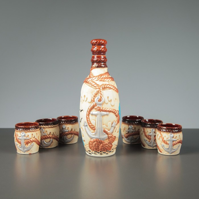 Штоф "Морской", цветной