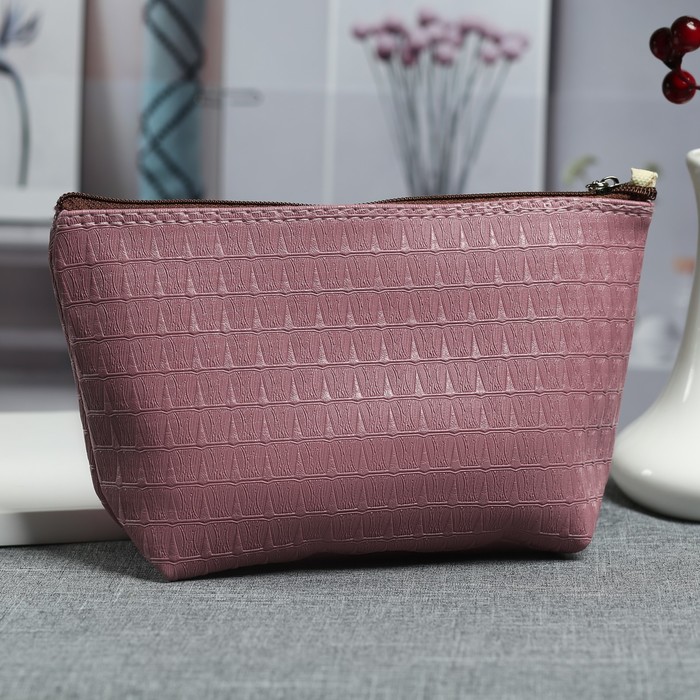 Косметичка простая, отдел на молнии, цвет розовый