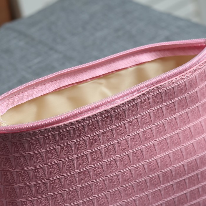 Косметичка простая, отдел на молнии, цвет розовый