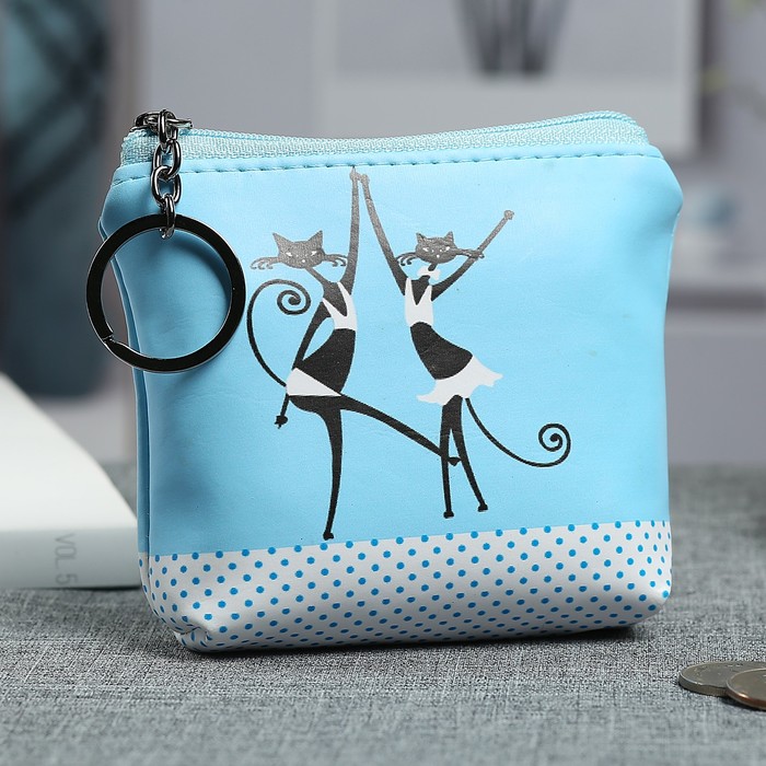 Кошелёк женский, отдел на молнии, цвет голубой