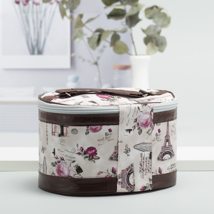 Набор косметичек 3 в 1 «Города», отдел на молнии, зеркало, цвет бежевый