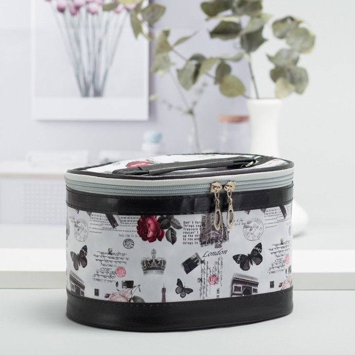 Набор косметичек 3 в 1 «Города», отдел на молнии, зеркало, цвет серый