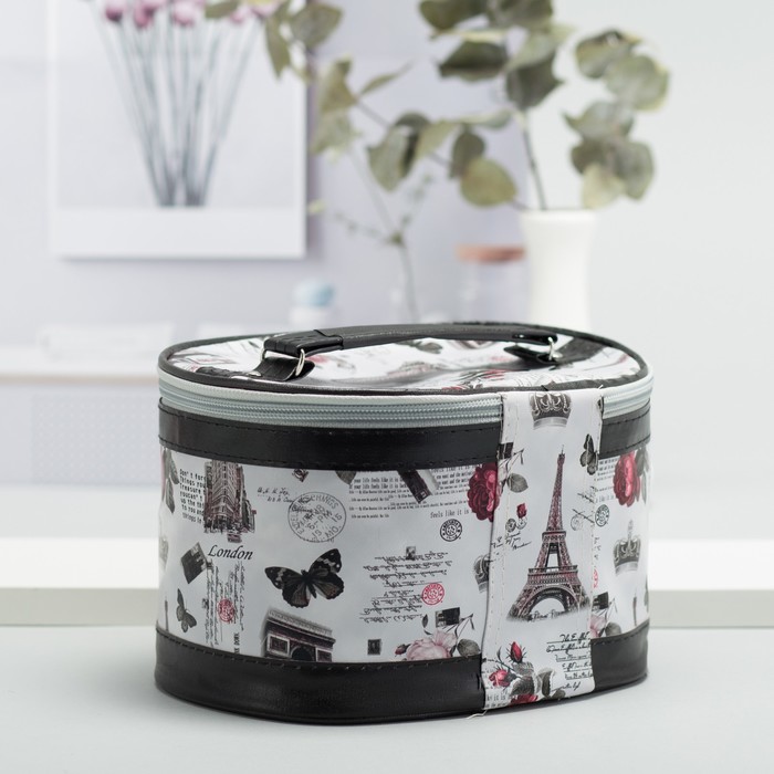 Набор косметичек 3 в 1 «Города», отдел на молнии, зеркало, цвет серый