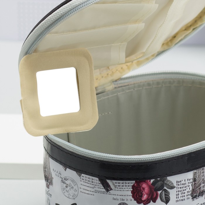 Набор косметичек 3 в 1 «Города», отдел на молнии, зеркало, цвет серый