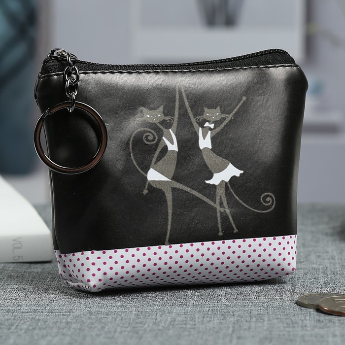 Кошелёк женский, отдел на молнии, цвет чёрный