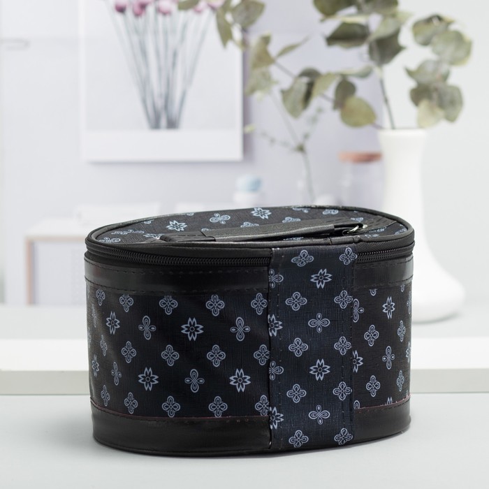 Наборы косметичек 3 в 1 «Фигуры», отдел на молнии, зеркало, цвет чёрный