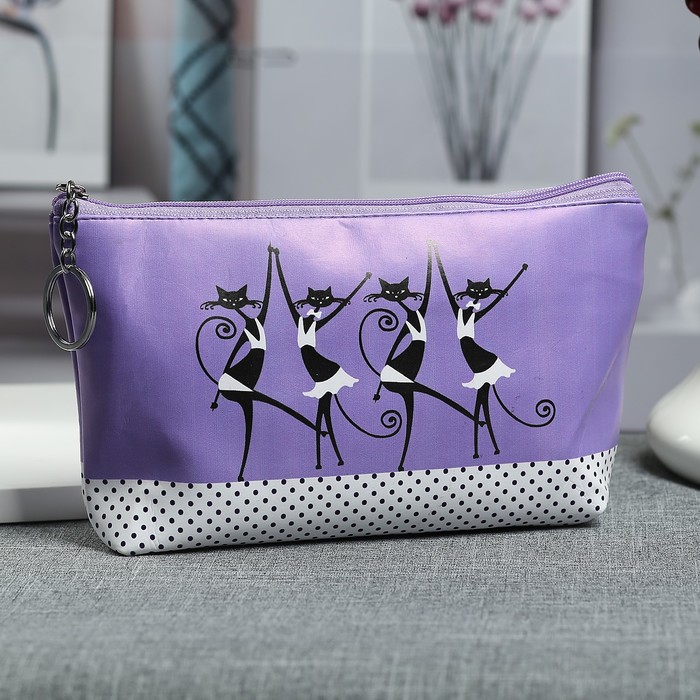 Косметичка простая «Танец», отдел на молнии, цвет сиреневый