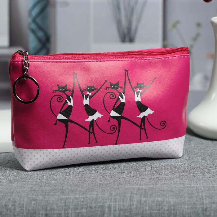 Косметичка простая «Танец», отдел на молнии, цвет малиновый