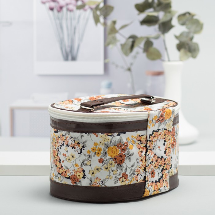 Наборы косметичек 3 в 1 «Цветы», отдел на молнии, зеркало, цвет жёлтый