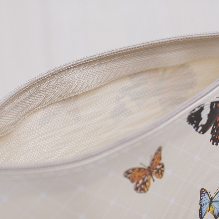 Косметичка простая «Совы», отдел на молнии, цвет бежевый