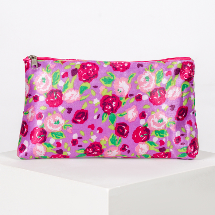 Косметичка простая «Гербера», отдел на молнии, цвет сиреневый