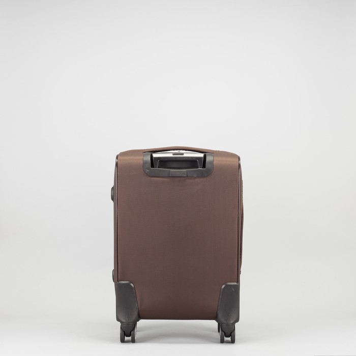 Чемодан малый с расширением 19", отдел на молнии, 2 наружных кармана, 4 колеса, кодовый замок, цвет кофе