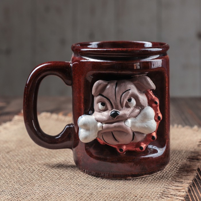 Чашка "Кораблик", коричневая глазурь