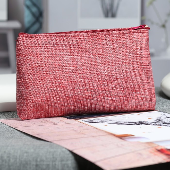 Косметичка простая «Минимализм», отдел на молнии, цвет красный