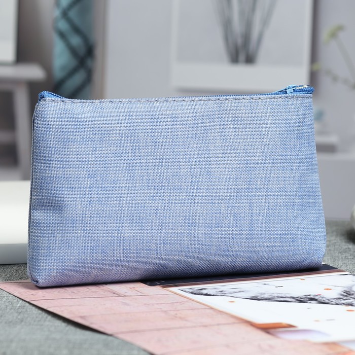 Косметичка простая «Минимализм», отдел на молнии, цвет синий