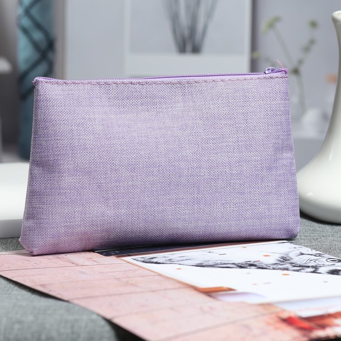 Косметичка простая «Минимализм», отдел на молнии, цвет сиреневый