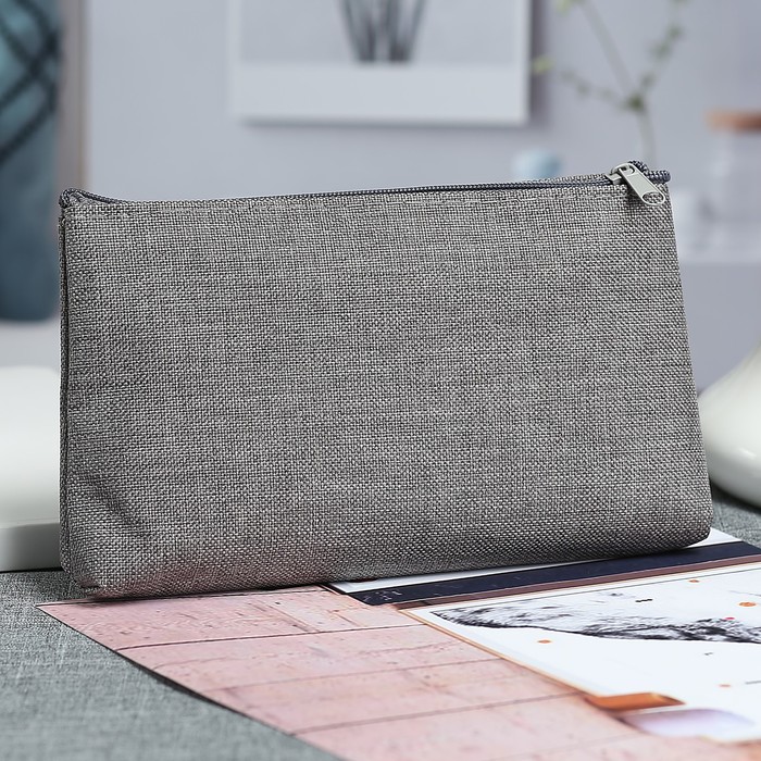 Косметичка простая «Минимализм», отдел на молнии, цвет серый