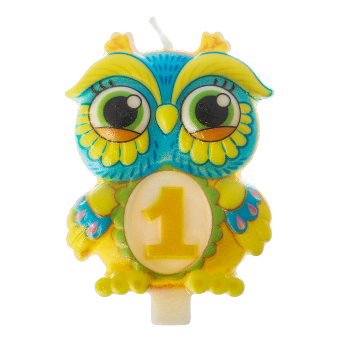 Свеча в торт цифра 1 &quot;Сова&quot;