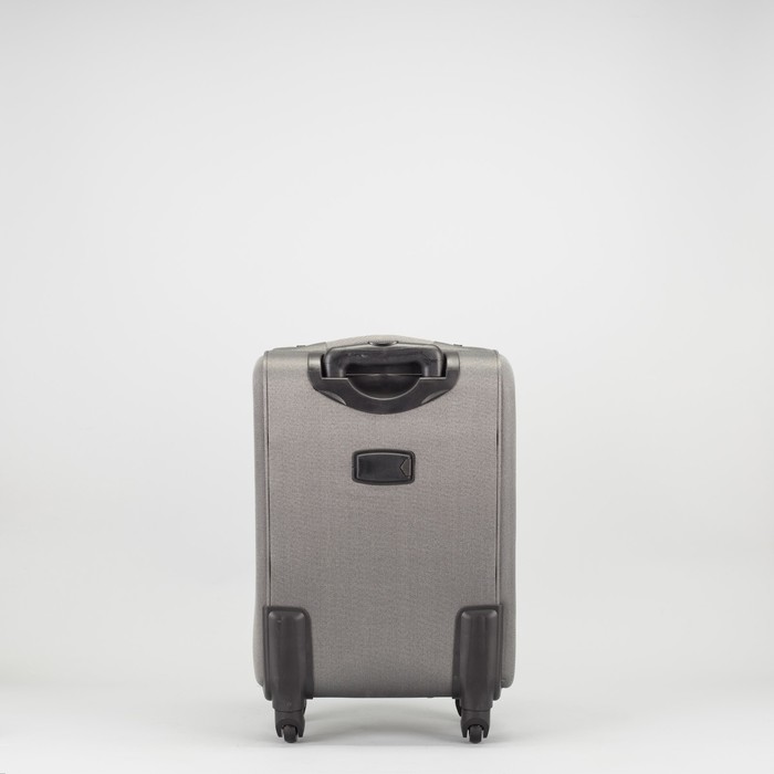 Чемодан малый "Классик" с расширением 19", отдел на молнии, 2 наружных кармана, 4 колеса, кодовый замок, цвет серый