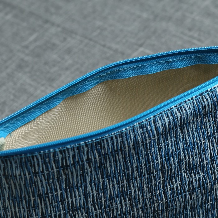 Косметичка простая «Солома», отдел на молнии, цвет синий