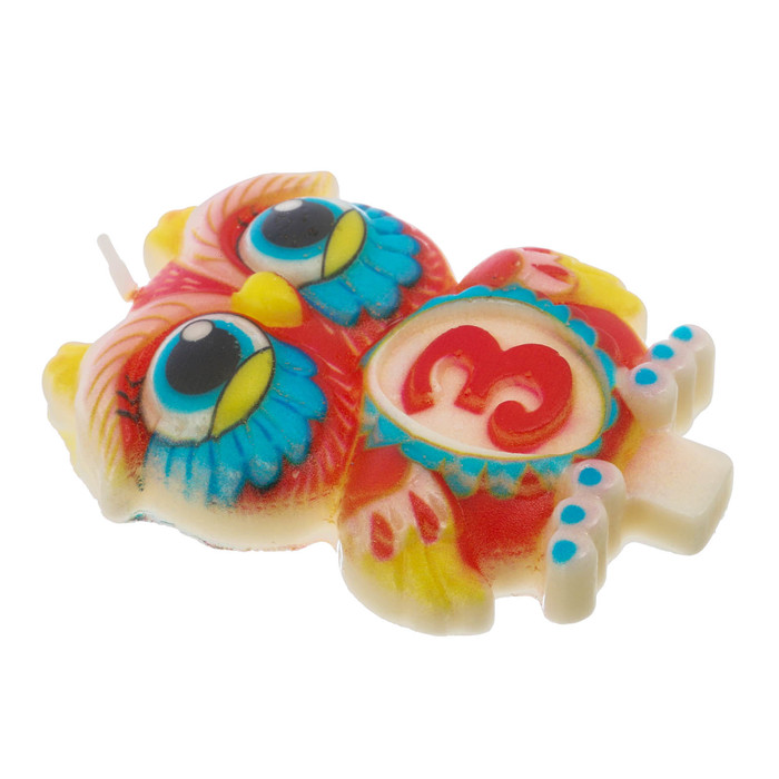 Свеча в торт цифра 3 "Сова"