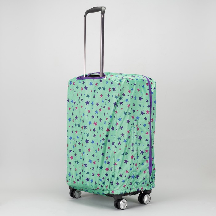 Чехол для чемодана, расширение по периметру, цвет салатовый