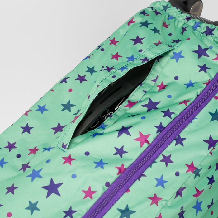 Чехол для чемодана, расширение по периметру, цвет салатовый