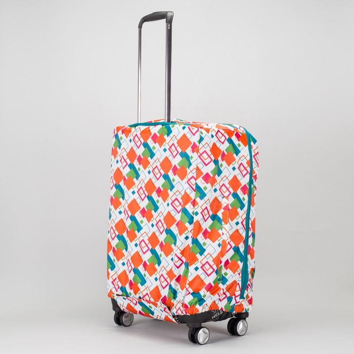 Чехол для чемодана, расширение по периметру, цвет белый/разноцветный