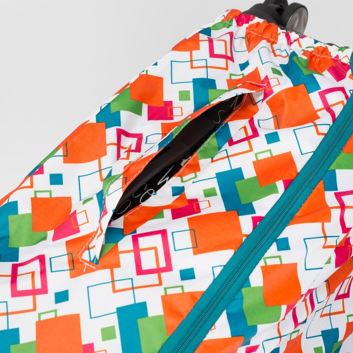 Чехол для чемодана, расширение по периметру, цвет белый/разноцветный