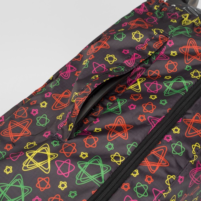 Чехол для чемодана, расширение по периметру, цвет чёрный/разноцветный