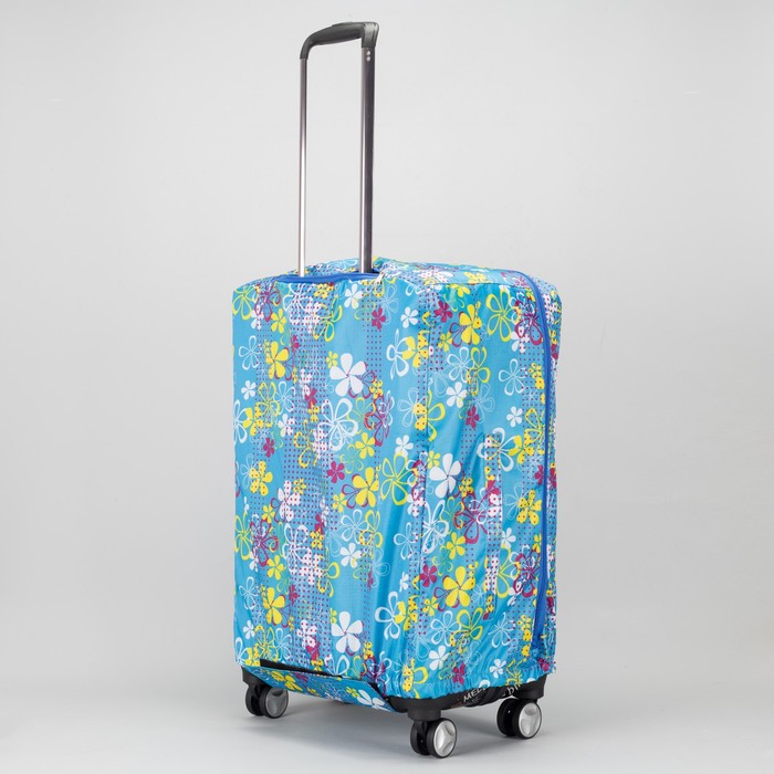 Чехол для чемодана, расширение по периметру, цвет голубой