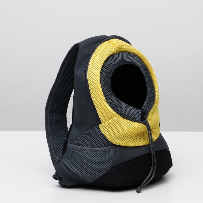 Рюкзак для переноски животных с креплением на талию, 31 х 15 х 39 см, желтый