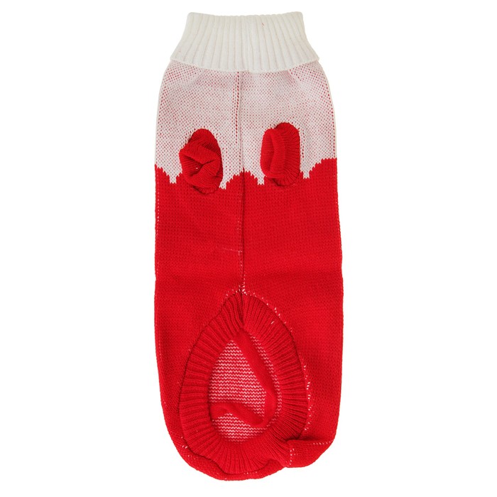 Свитер, размер 18 (по спинке 50 см, обхват груди 40 см), красный с сердечком