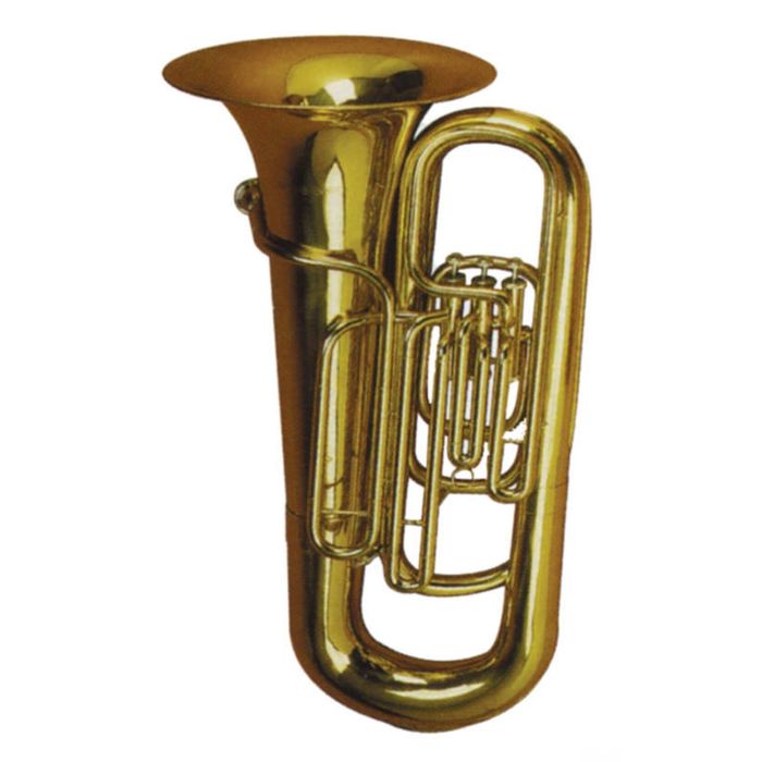 Туба с кейсом MAXTONE TFL - 92/L, "Bb", 3-х вентильная, 362 / 16,0 мм, лак золото