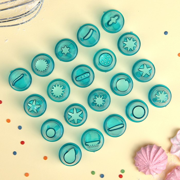 Набор кондитерских насадок d 2,5 см 20 шт "Лёд"