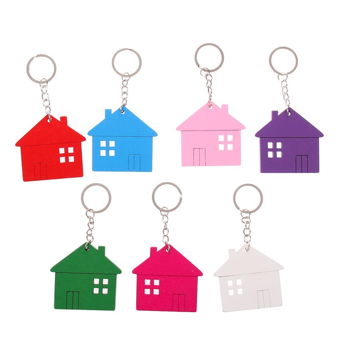 Брелок дерево "Домик" МИКС 5,3х6 см