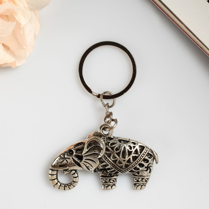 Брелок металл "Индийский слон в резной попоне" 3х5х1 см