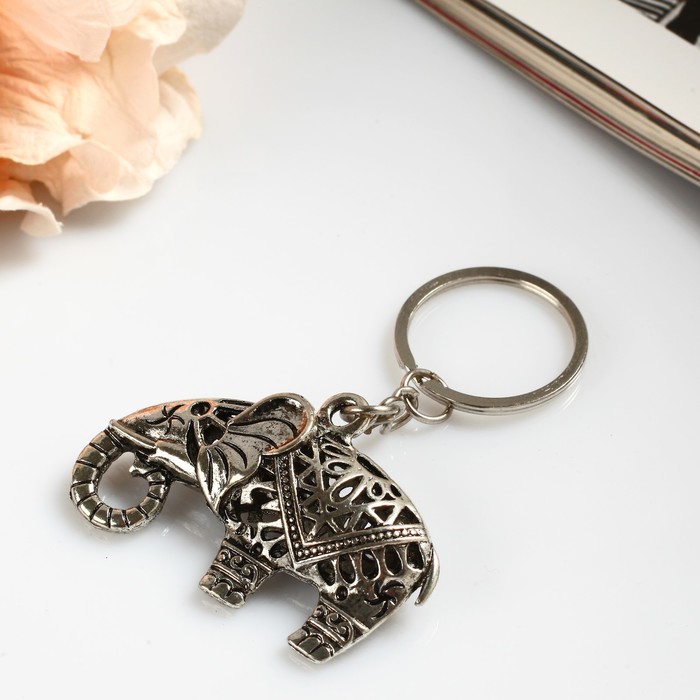 Брелок металл "Индийский слон в резной попоне" 3х5х1 см