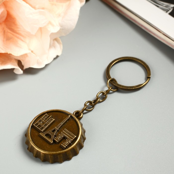 Брелок металл "Крышка. Франция" 3,5х3,5х0,6 см