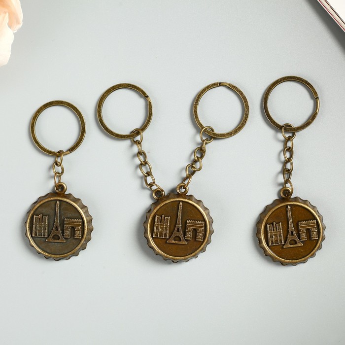 Брелок металл "Крышка. Франция" 3,5х3,5х0,6 см