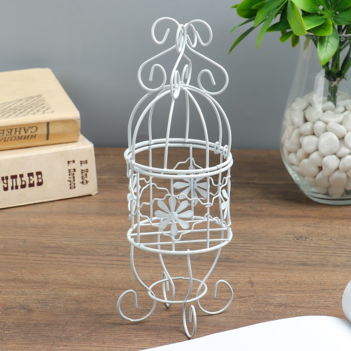 Сувенир металл "Клетка напольная резная с цветами" 19х11х10,5 см