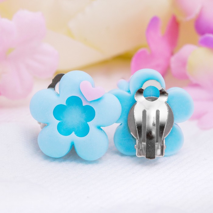 Клипсы детские "Выбражулька" цветок со штампиком, цвет МИКС