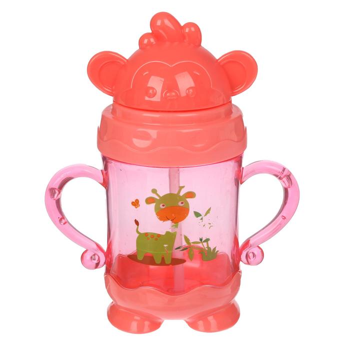 Поильник с трубочкой, 280 мл, от 9 мес., цвета МИКС