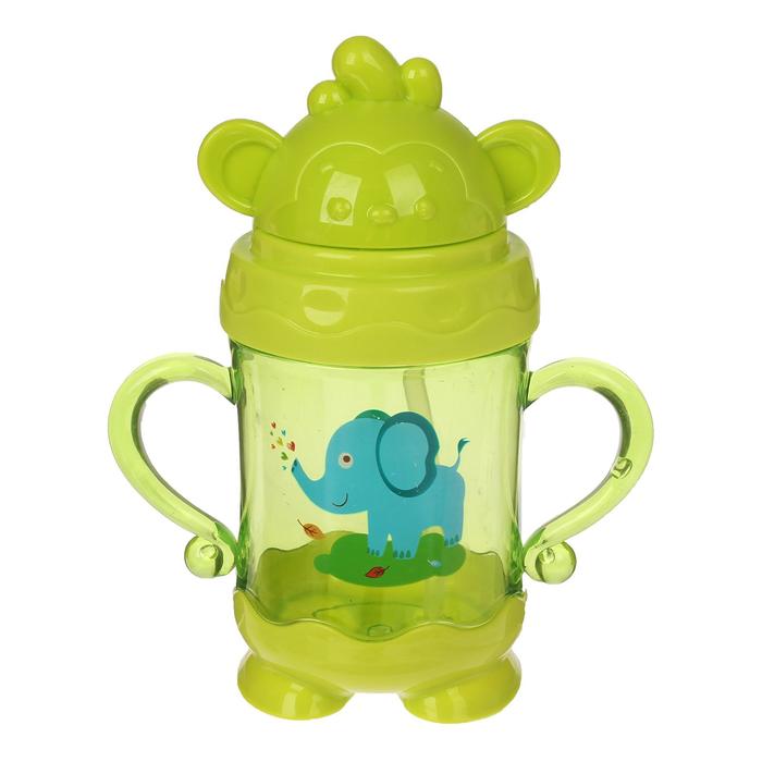 Поильник с трубочкой, 280 мл, от 9 мес., цвета МИКС