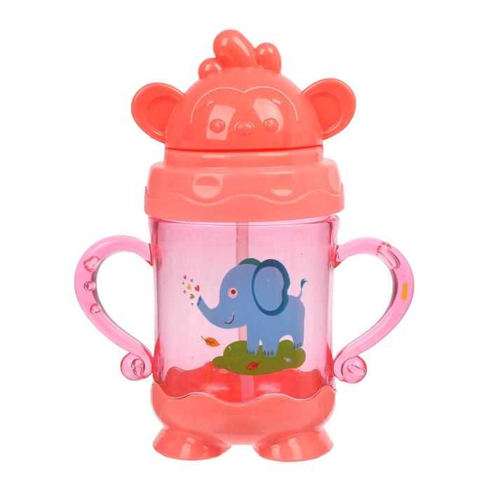 Поильник с трубочкой, 280 мл, от 9 мес., цвета МИКС