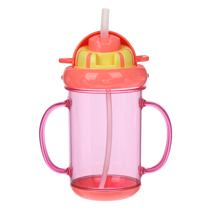 Поильник с трубочкой, 300 мл, от 9 мес., цвета МИКС